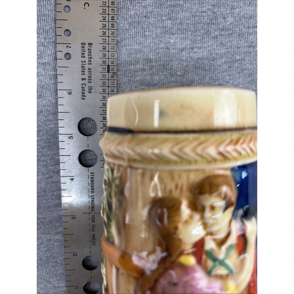 Vintage Ceramic Beer‎ Stein Japan 6in Tall Kissing Couple